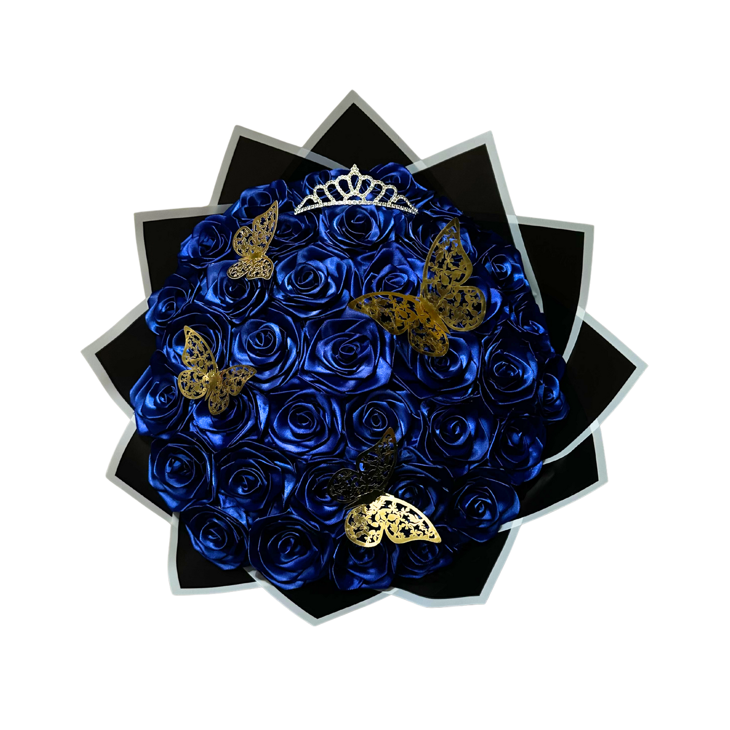 36 rožių-tamsiai mėlyna