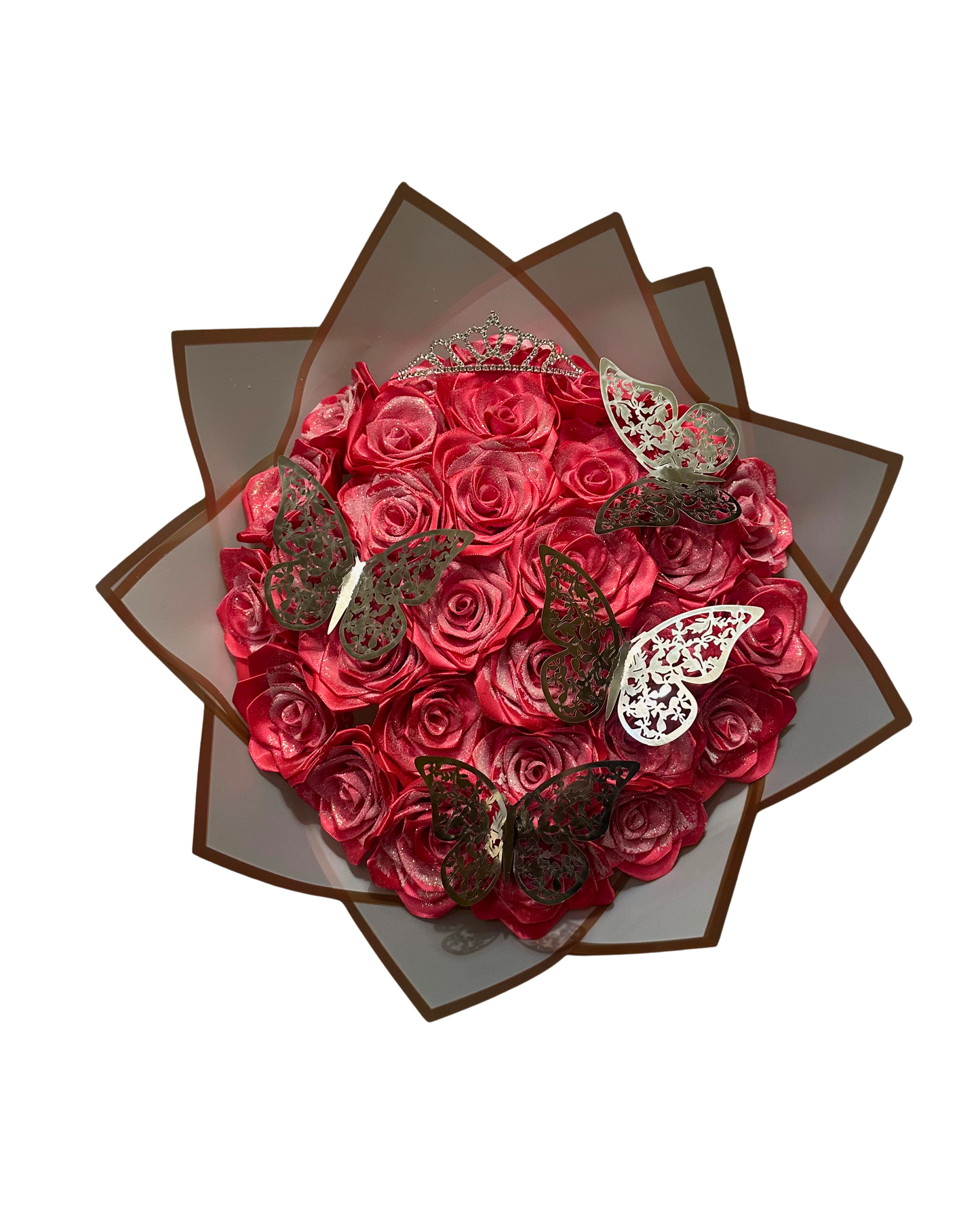 30 rožių-blizgi vyšninė su pašviesinimais